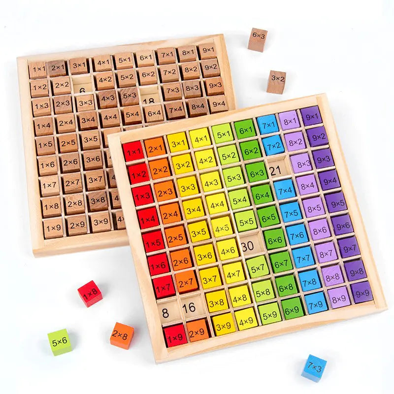 Table de multiplication éducative en bois pour enfants