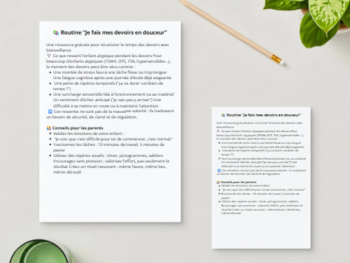 Routine 5 étapes pour les devoirs