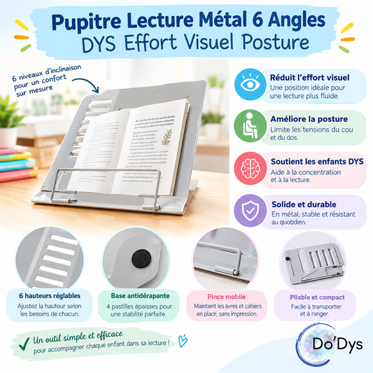 pupitre lecture plié compact format cartable bleu pastel Do'Dys