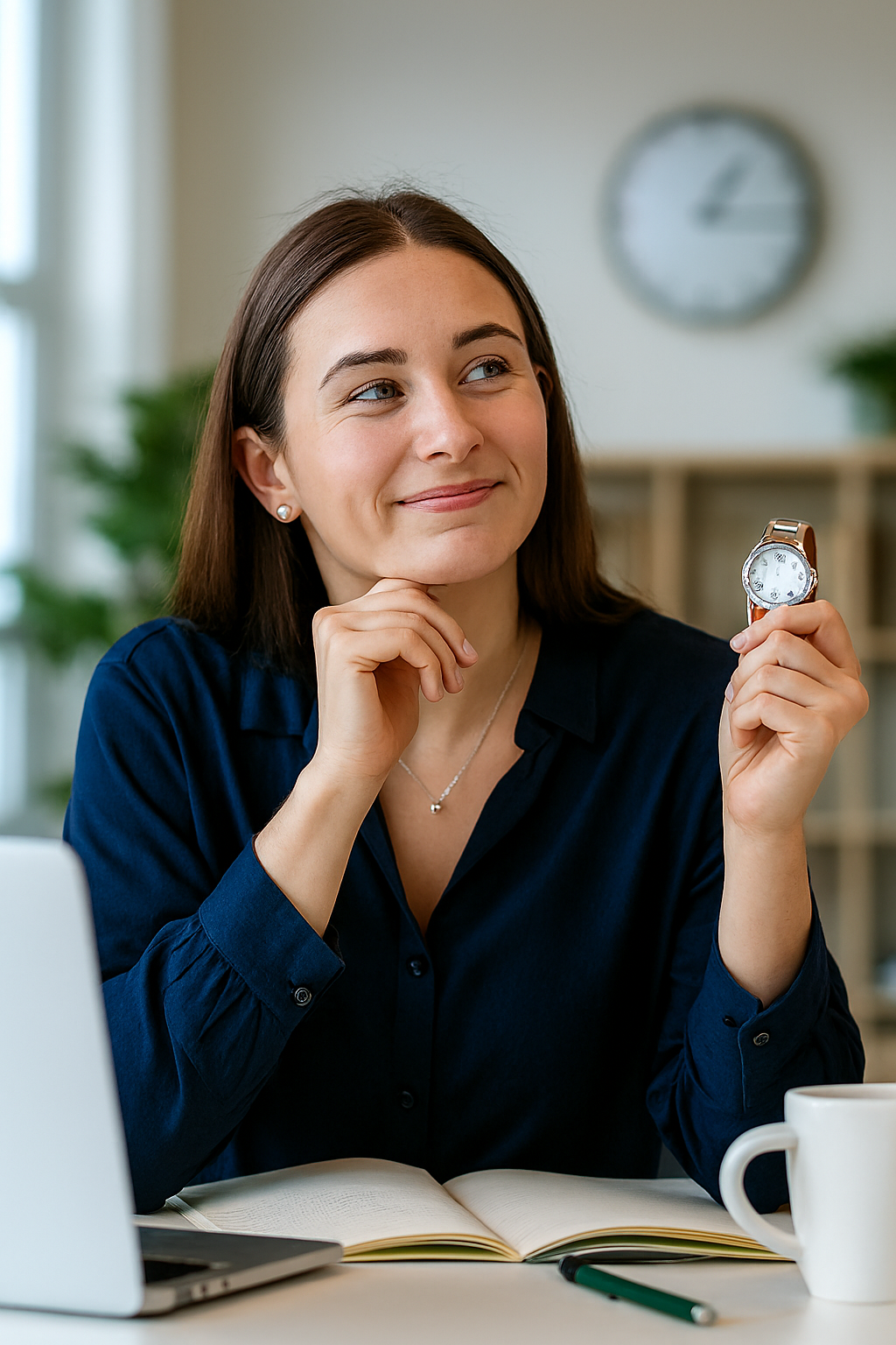 jeune adulte DYS ou TDAH à son bureau avec un timer et un planning pour gérer son temps et sa concentration au travail