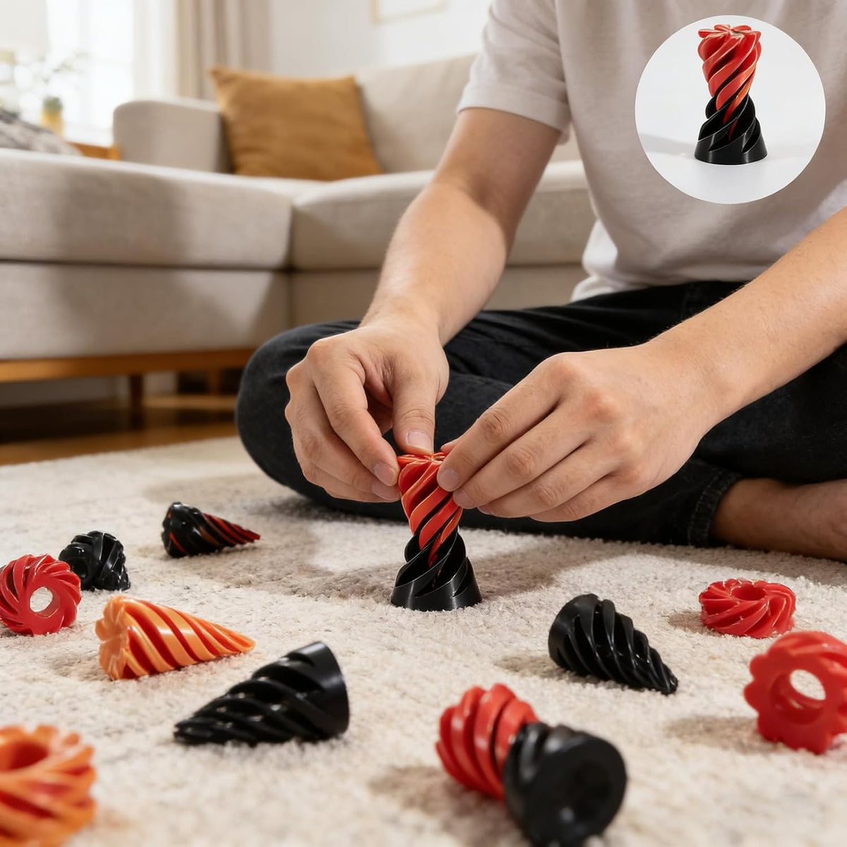 Pyramide anti-stress rotative : le fidget visuel pour ancrer l'attention