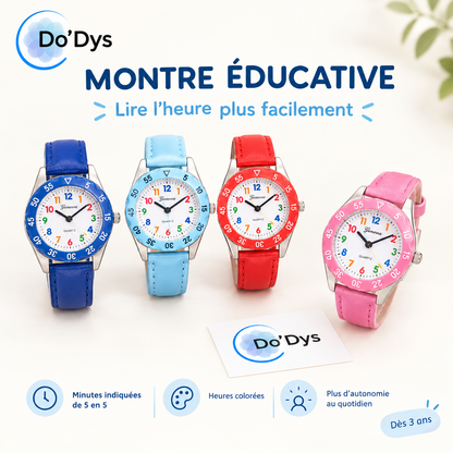 Montre pédagogique enfant : le cadran pour apprendre l'heure facilement