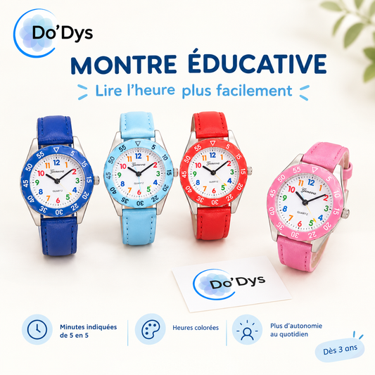 Montre pédagogique enfant : le cadran pour apprendre l'heure facilement