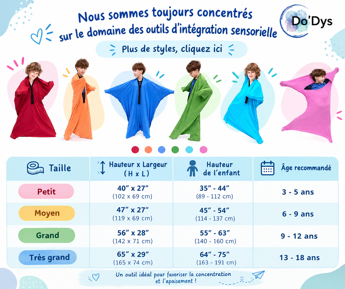 chaussette sensorielle bleue TSA cocon refuge enfant Do'Dys