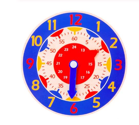 Horloge éducative en bois avec aiguilles mobiles