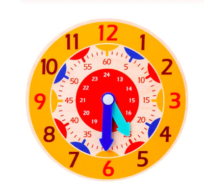 Horloge pédagogique en bois pour enfants