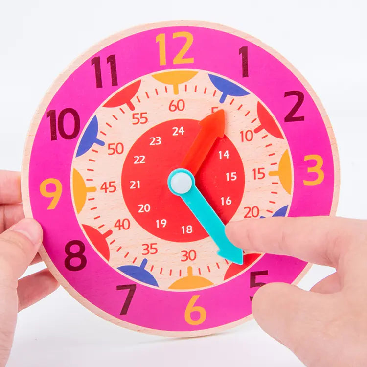 Horloge éducative Montessori en bois