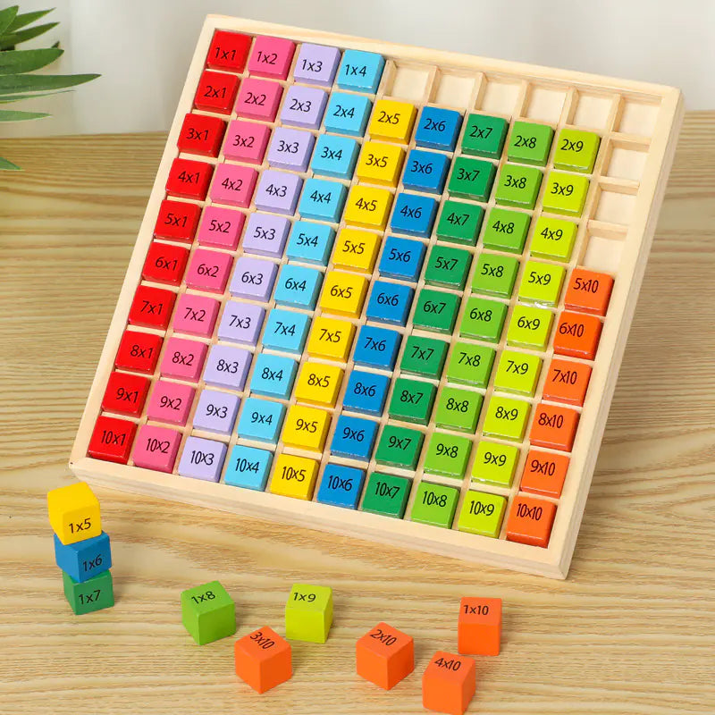 Table de multiplication éducative en bois pour enfants