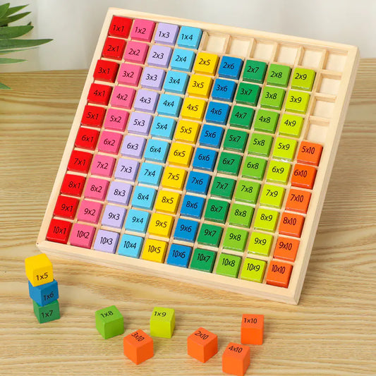 Table de multiplication éducative en bois pour enfants