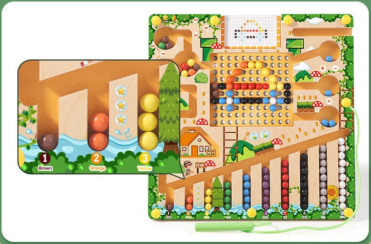Labyrinthe en bois naturel et acrylique, jouet éducatif sécurisé