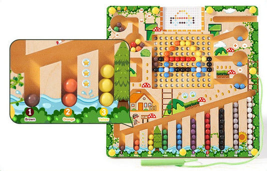 Labyrinthe en bois naturel et acrylique, jouet éducatif sécurisé