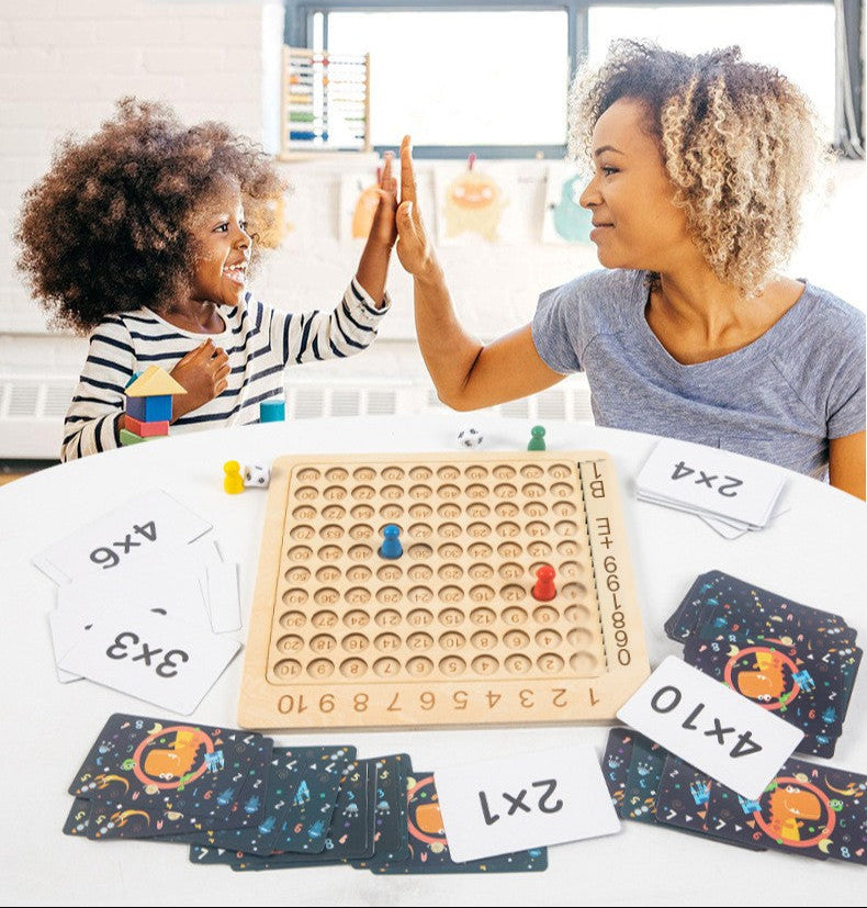 Jeu de multiplications avec dés et cartes