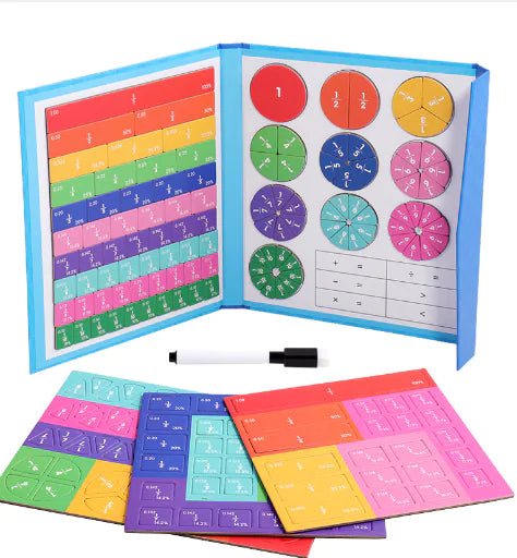 Puzzle mathématique sensoriel avec cercles et barres fractionnées