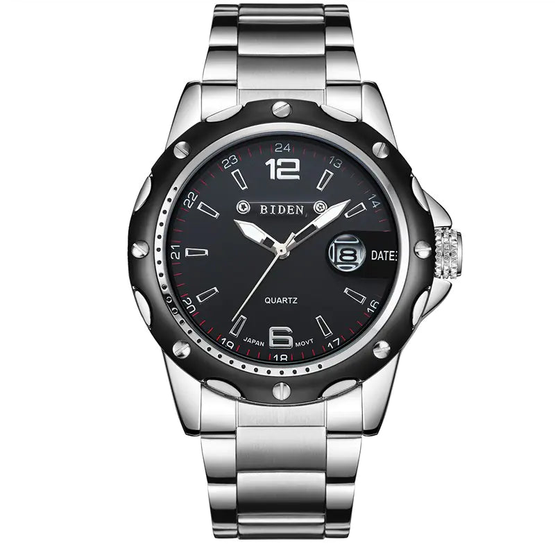 Montre a quartz 45 mm avec double graduation 12h/24h visible simultanement
