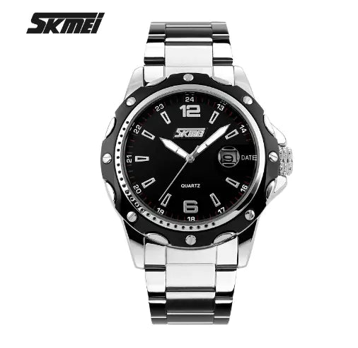 Montre Quartz Double Affichage 12h 24h Ado DYS TDAH Bracelet Acier Date 