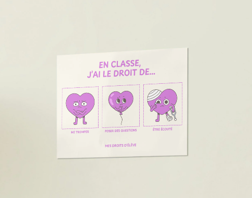 affiche droits élève classe me tromper questions être écouté coeur violet Do'Dys