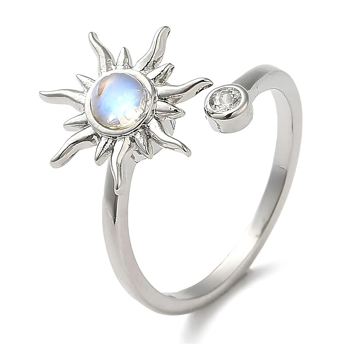 bague anti-stress rotative soleil fond blanc bijou sensoriel