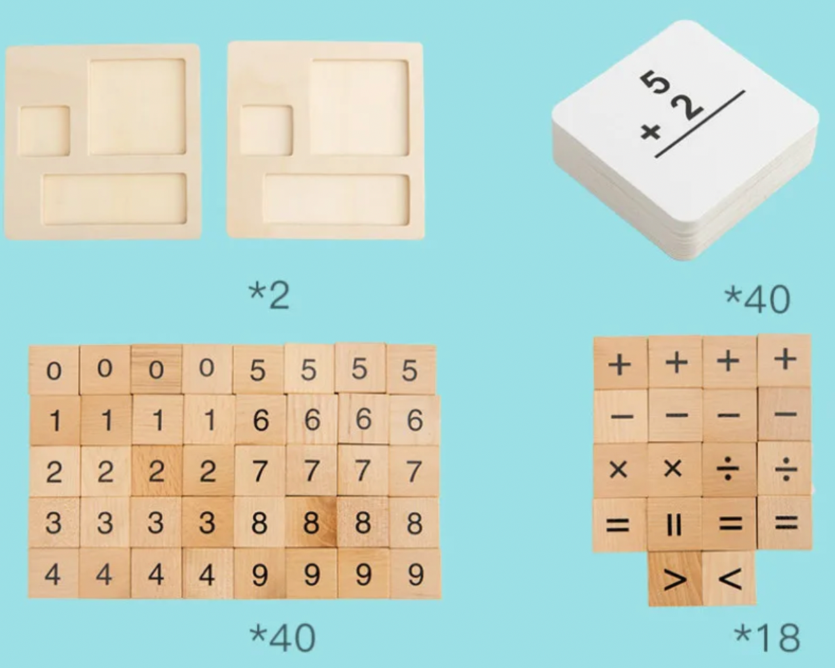 plateau bois cubes chiffres résultat multi-chiffres Do'Dys