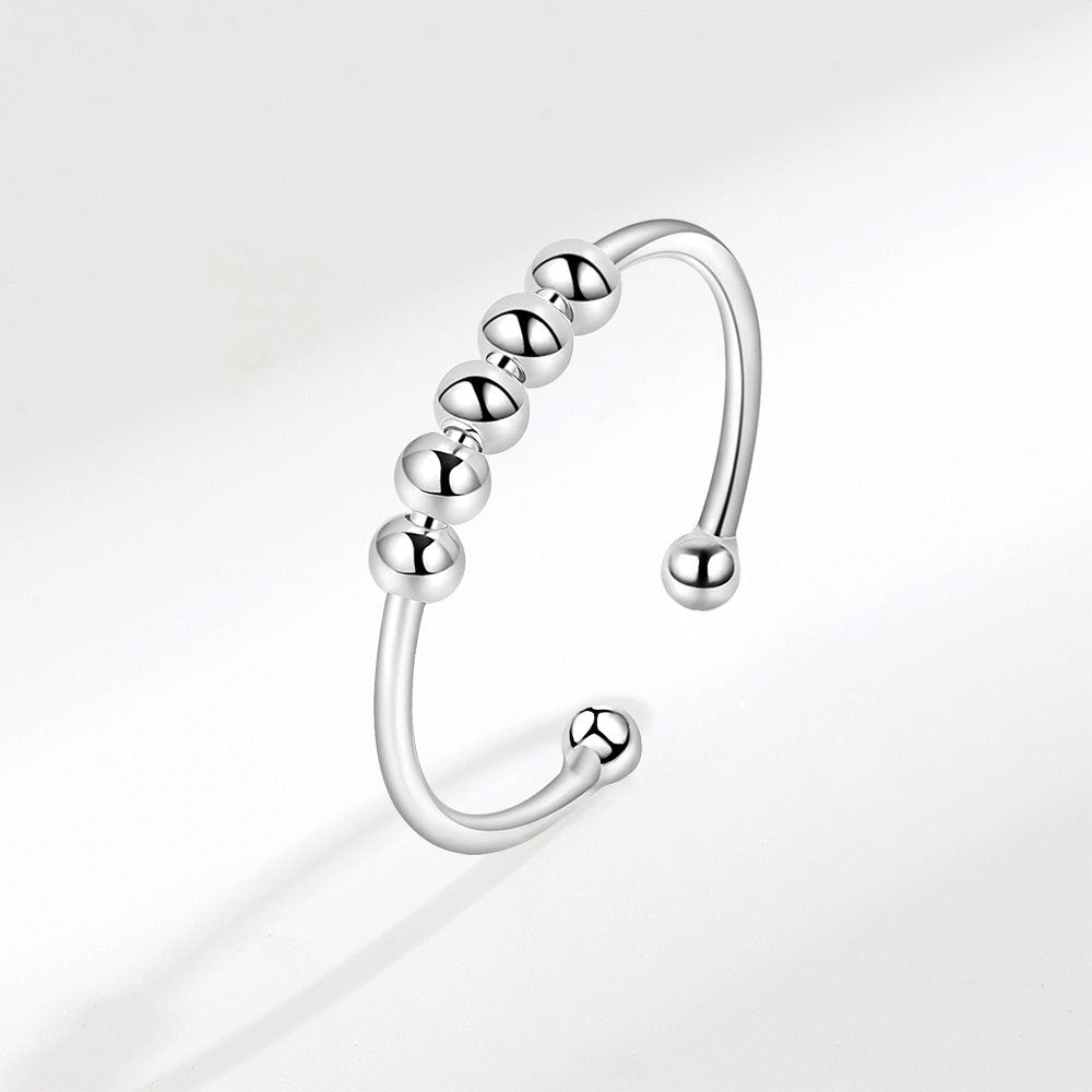 bague fidget perlée argent portée bureau adulte TDAH concentration