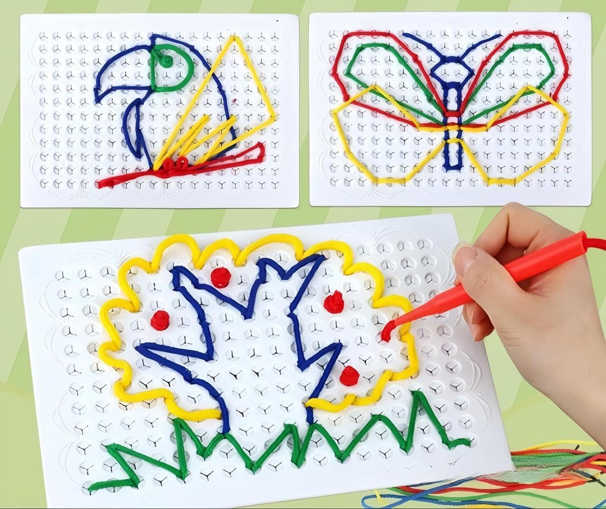 kit fil dessiner lacets tressés colorés grille souple réutilisable Do'Dys