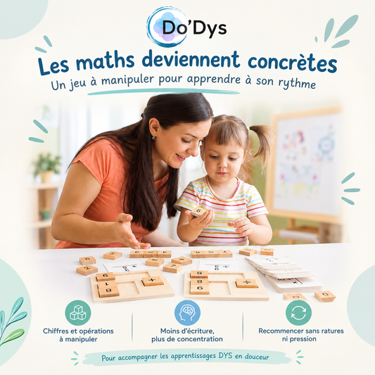 enseignant spécialisé plateau cubes chiffres opérations bois DYS Do'Dys
