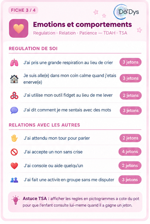 Pot à Récompense Bois DYS TDAH TSA 4 Coloris
