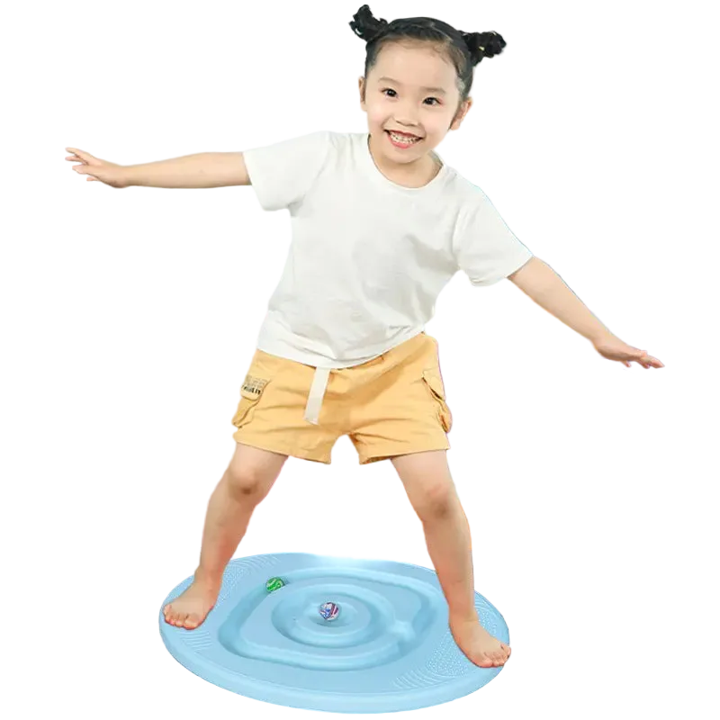 planche équilibre ronde 46cm plastique bleu motif spirale enfant Do'Dys