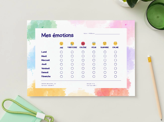 planning émotions semaine fleurs enfant TSA TDAH hypersensible Do'Dys