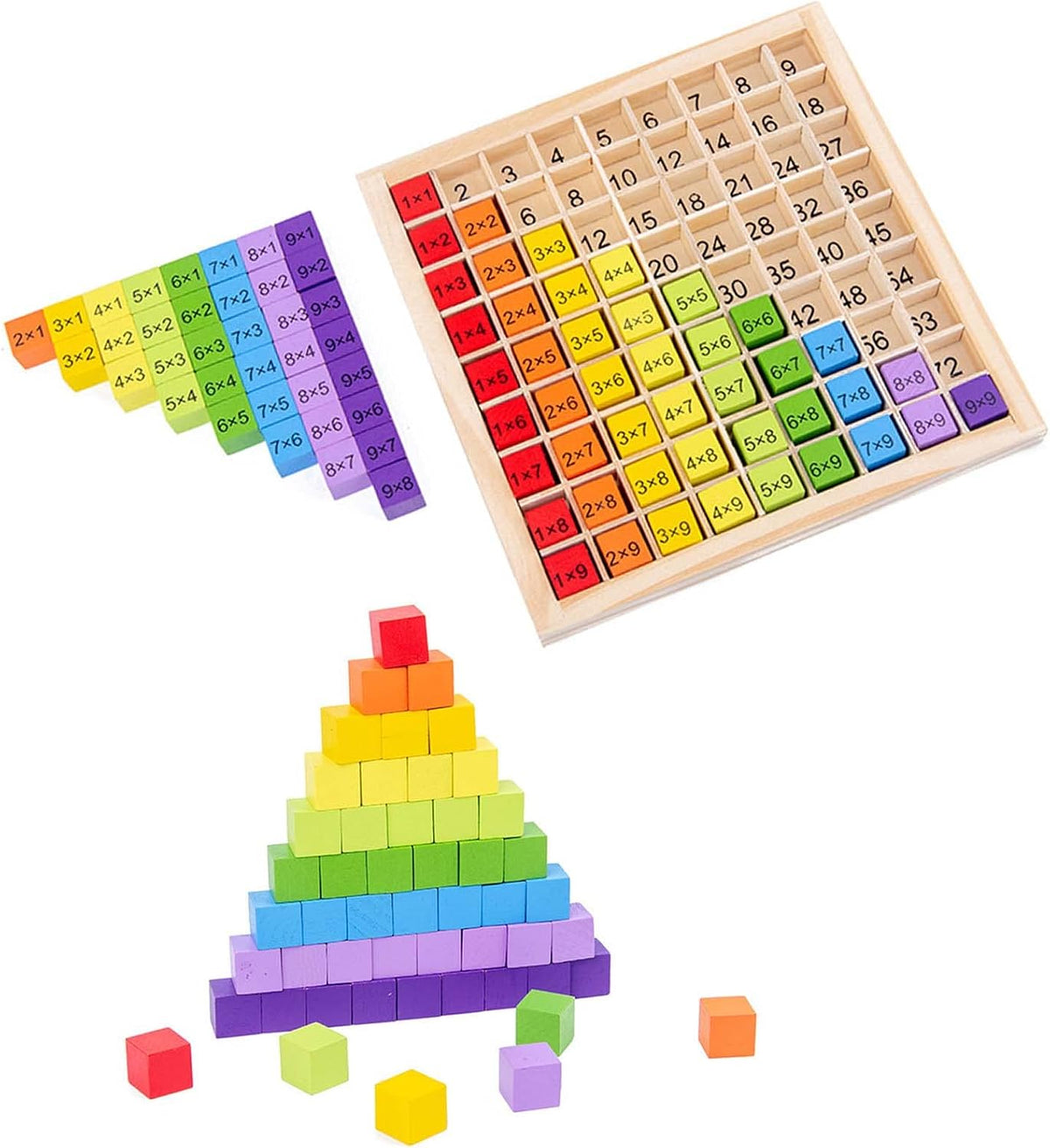 détail cube bois 2cm multiplication 6x3 face opération résultat Do'Dys